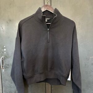 Athleta Forever Fleece 1/2 Zip Crop Sweatshirt Size M